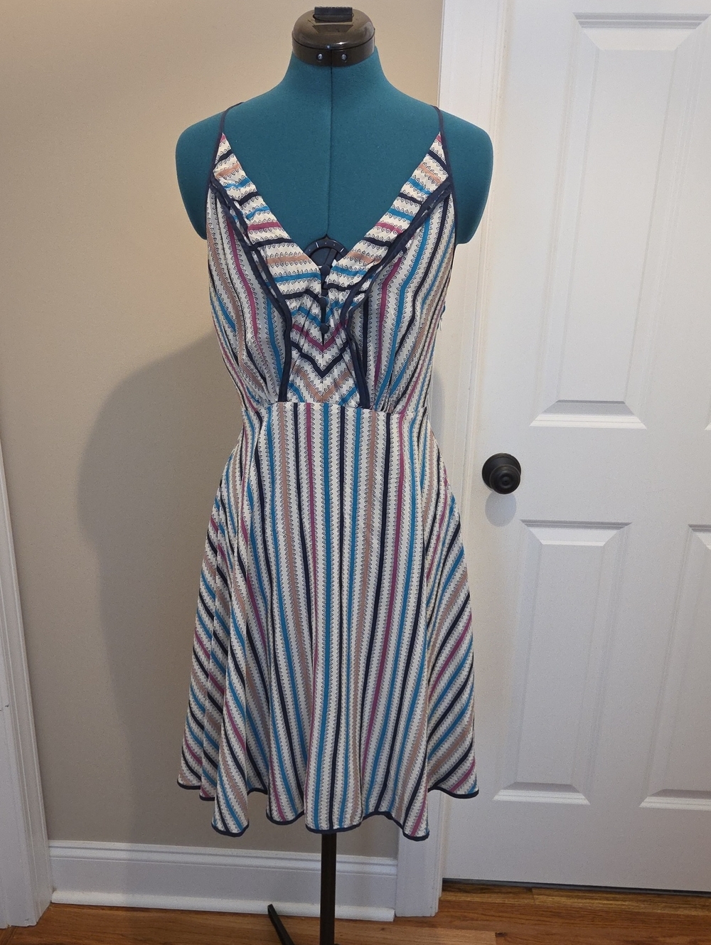 Anthropologie Girls From Savoy Gull Wing Stripped Dress